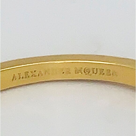 Alexander McQueen Gilt Jade Cuff Bracelet Gold - Picture 2 of 5